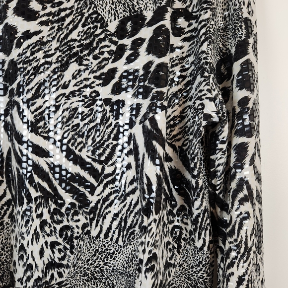 Birch Hill Animal print Sequin Zipfront Jacket Size L - Picture 2 of 8
